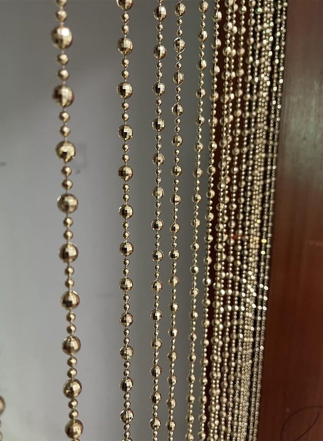 ZiDeTang ستائر أبواب مزينة بالخرز من زيدي تانغ، مقاس 100 سم × 195 سم، مطلية بطلاء لامع، مزينة بالماس، فاصلة للغرف، ستارة نافذة بشرابة (ذهبي) - Image 5